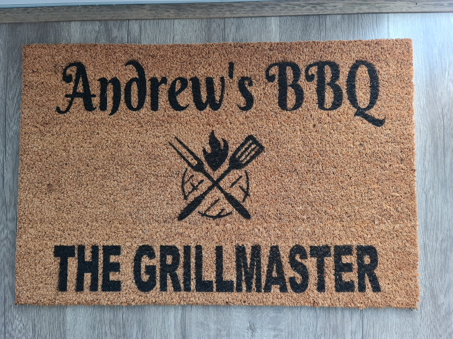 BBQ THE GRILLMASTER PERSONALISED DOOR MAT