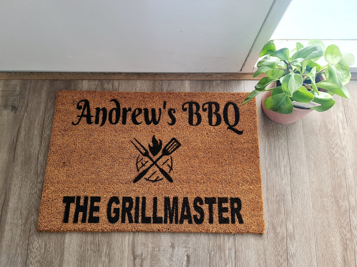 BBQ THE GRILLMASTER PERSONALISED DOOR MAT