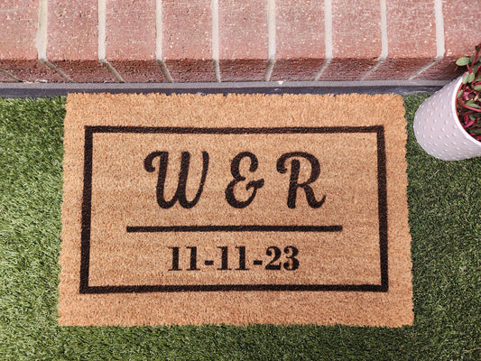 INITIALS DATE PERSONALISED DOOR MAT