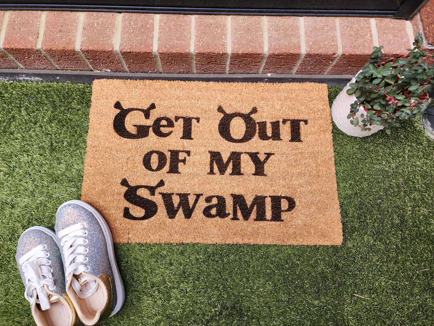 GET OUT OF MY SWAMP CUSTOM DOORMAT