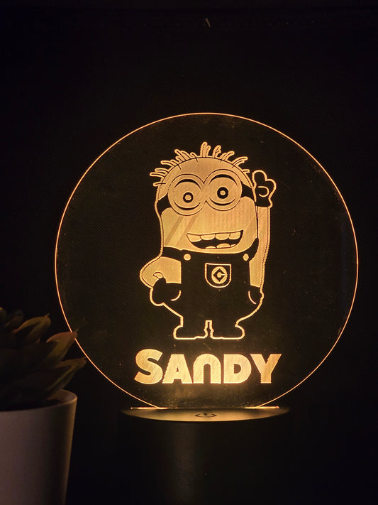 PERSONALISED MINIONS NIGHT LIGHT 8 COLOURS LED LAMP