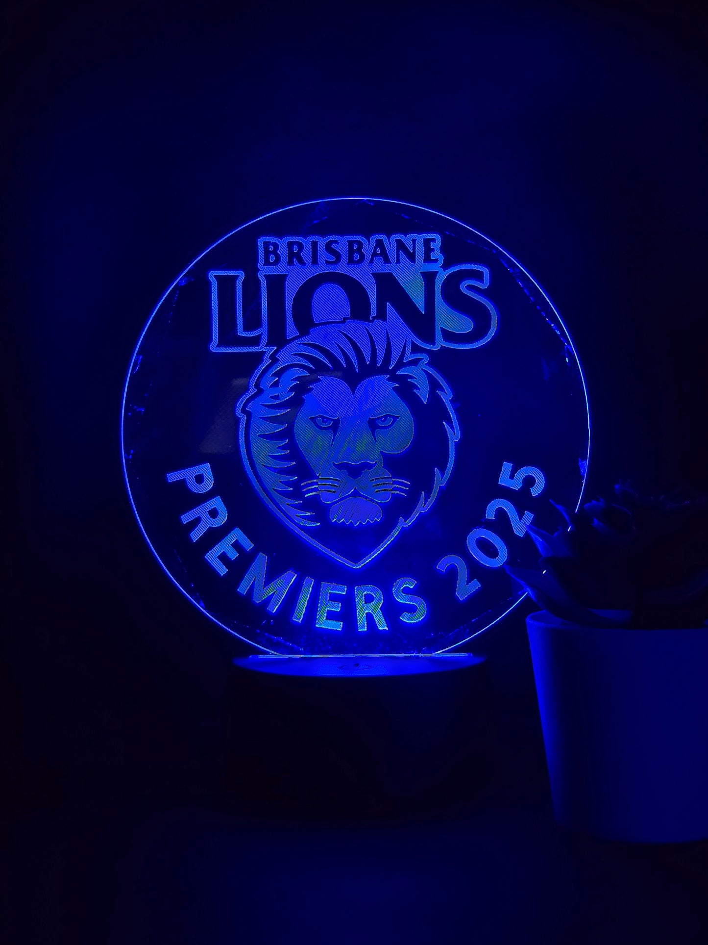 Brisbane Lions Premiers 25 Night Light 8 Colours LED Lamp