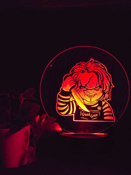 CHUCKY HORROR MOVIE NIGHT LIGHT 8 COLOURS LED LAMP