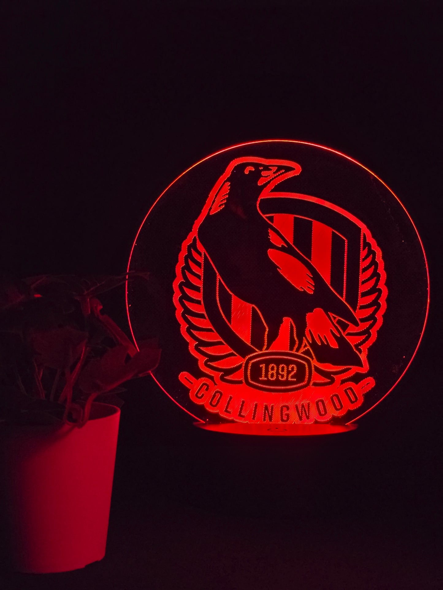 COLLINGWOOD MAGPIES NIGHT LIGHT 8 COLOURS LED LAMP