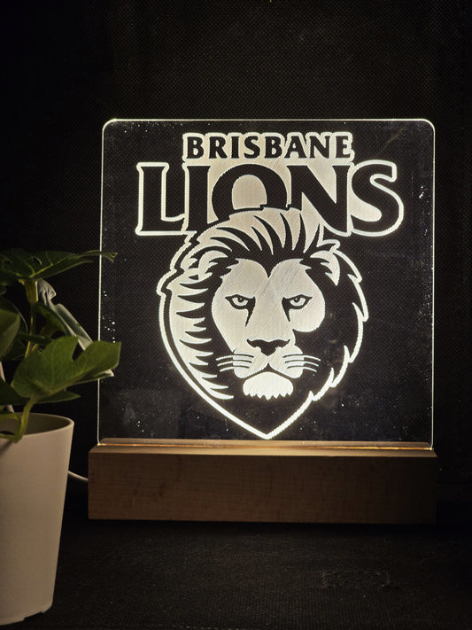 BRISBANE LIONS NIGHT LIGHT WARM WHITE LED LAMP