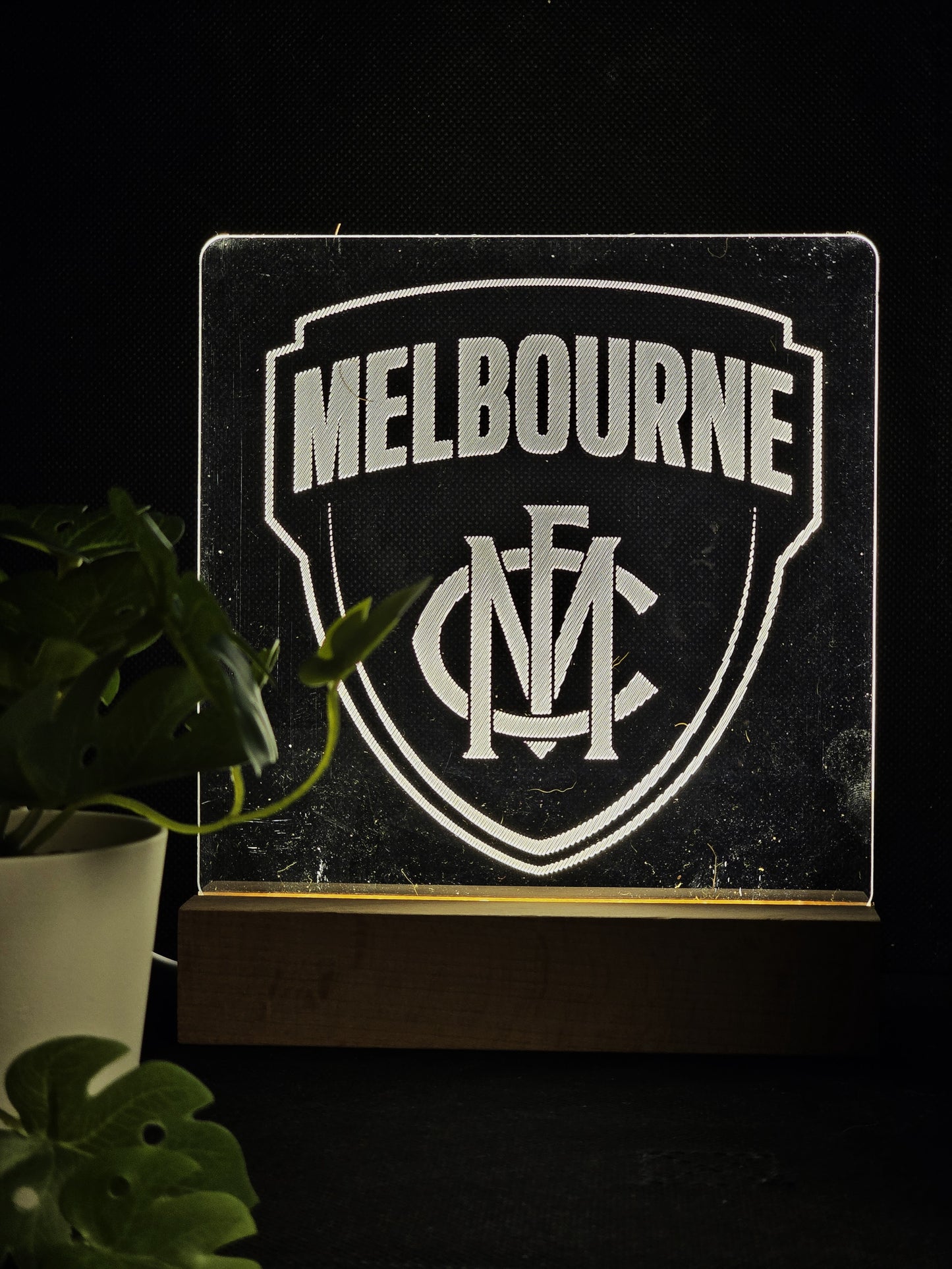 MELBOURNE DEMONS NIGHT LIGHT WARM WHITE LED LAMP