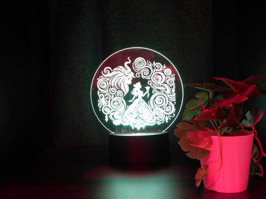 BEAUTY AND THE BEAST NIGHT LIGHT 8 COLOURS LED LAMP