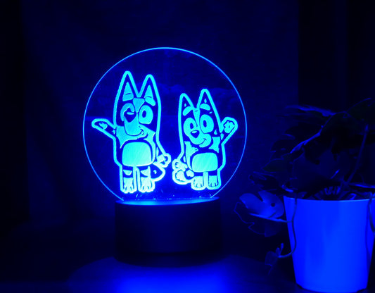 BLUEY & BINGO NIGHT LIGHT 8 COLOURS LED LAMP