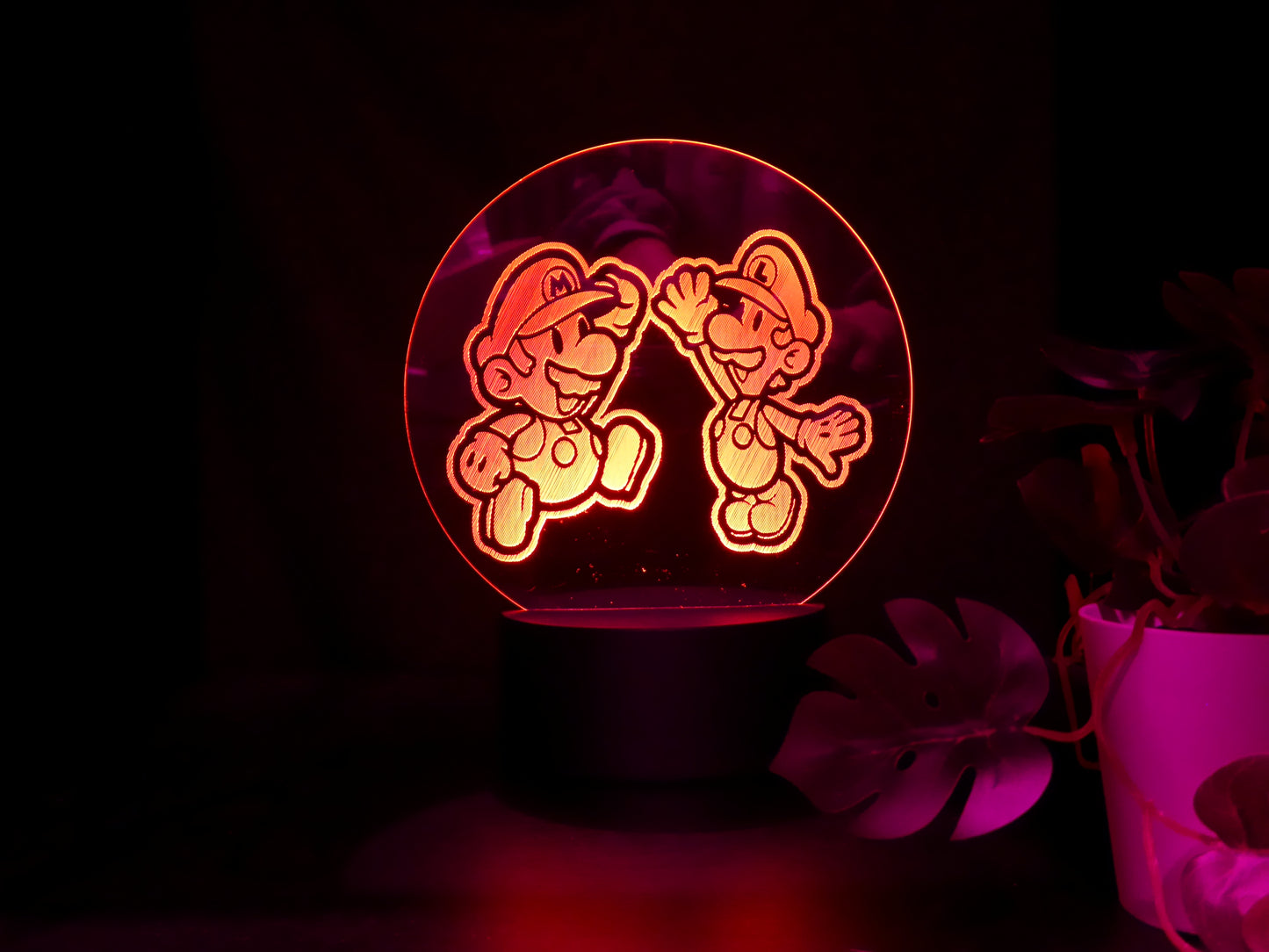 SUPER MARIO & LUIGI NIGHT LIGHT 8 COLOURS LED LAMP