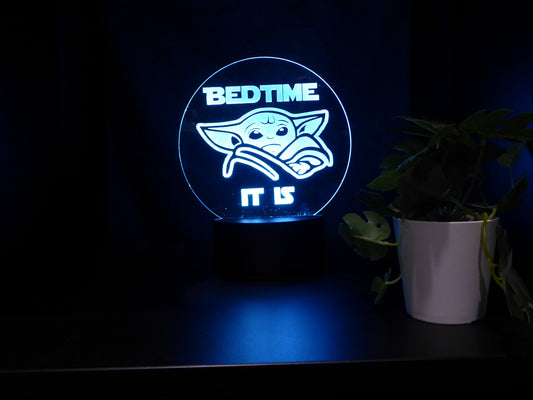 BABY YODA BEDTIME IT IS NIGHT LIGHT 8 COLOURS LED LAMP