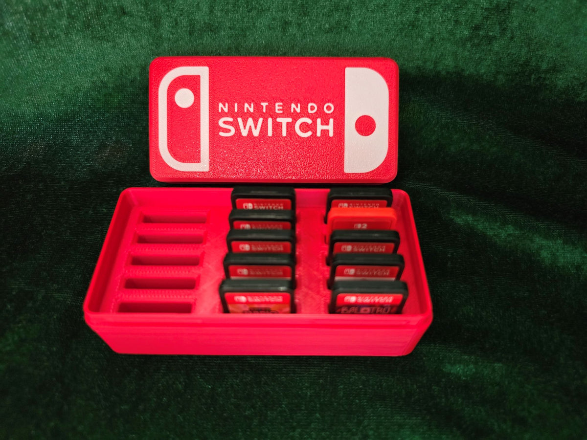 3D Printed Nintendo Switch Game Cartridge Card Holder – Red
