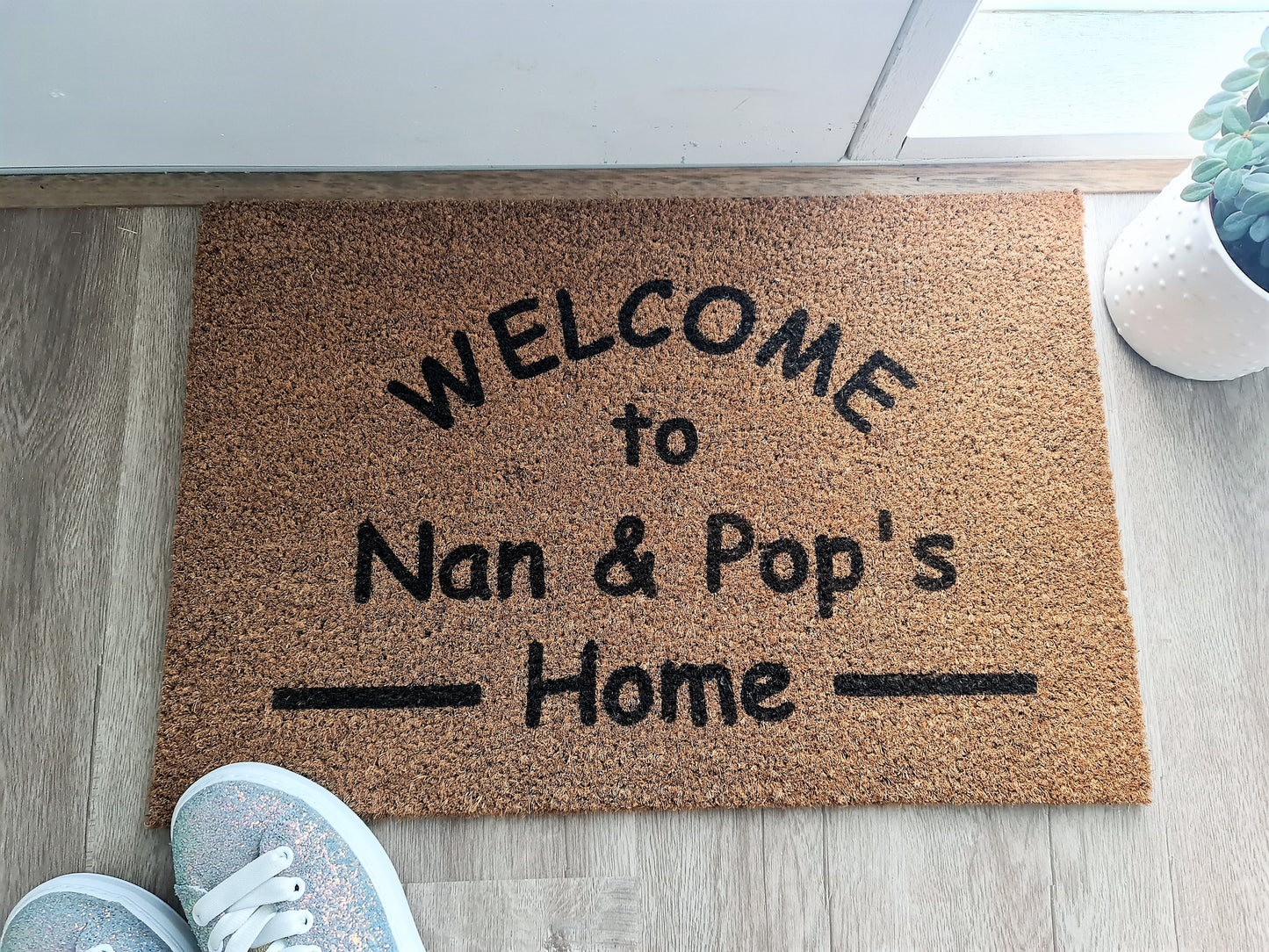 WELCOME TO GRANDPARENTS HOME PERSONALISED DOOR MAT
